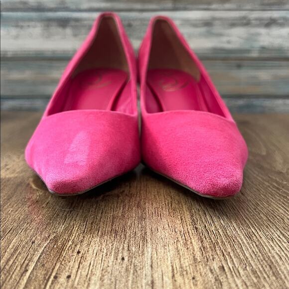 Sam Edelman Bianka Dahlia Pink Suede Pointed Toe Kitten Heels - Picture 7 of 13